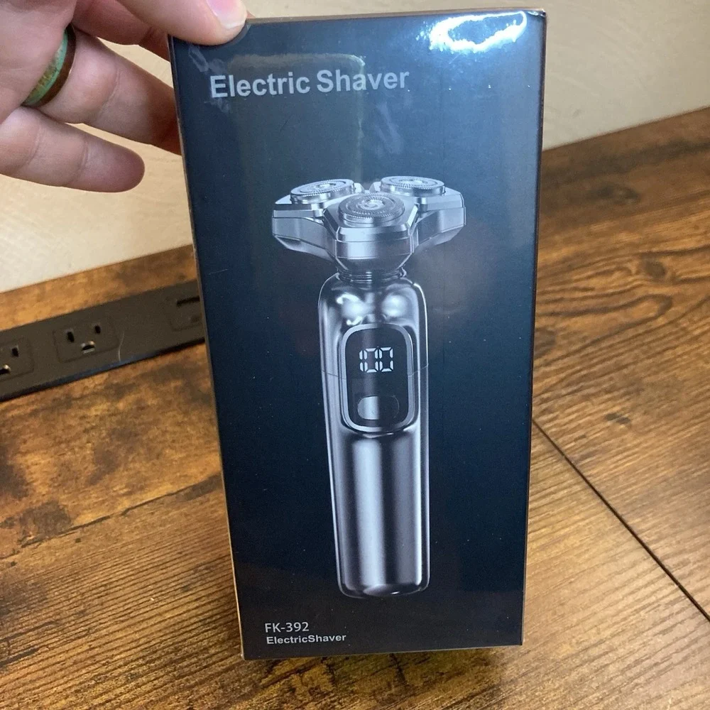 Akunbem 3-in-1 Electric Razor Men Rotary Shaver Wet Dry Waterproof Beard Nose Tr
